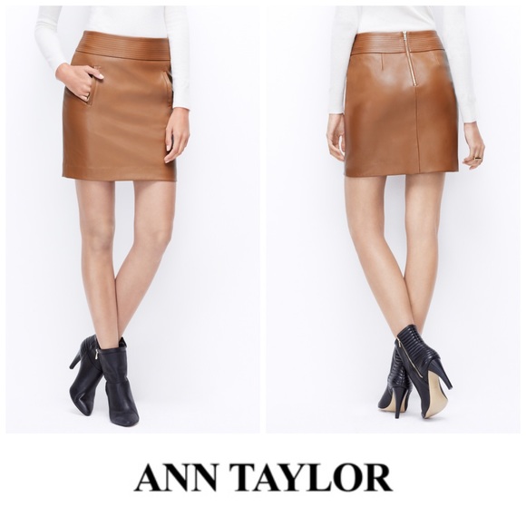 Ann Taylor Dresses & Skirts - Ann Taylor Faux Leather Mini Skirt